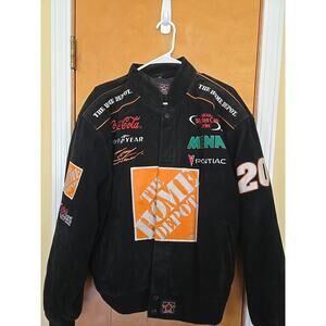 Vintage Chase Authentics Tony Stewart Home Depot NASCAR Jacket L Leather